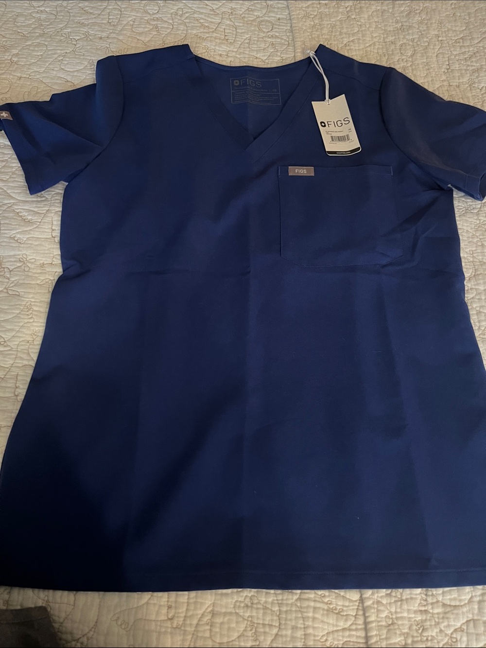 Figs Women's Scrub Top in Blue